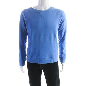 Solid & Striped Mens Pullover Scoop Neck Sweatshirt Blue Cotton Size Medium